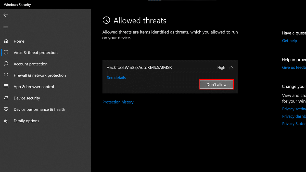 How to allow blocked file or app on Microsoft Defender Antivirus in Windows 11 6