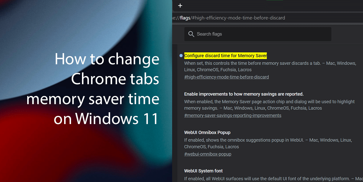 How to change Chrome tabs memory saver time on Windows 11 featured