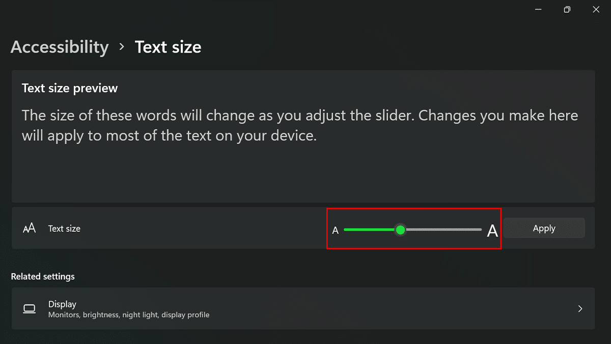 How to change font size on Windows 11 3