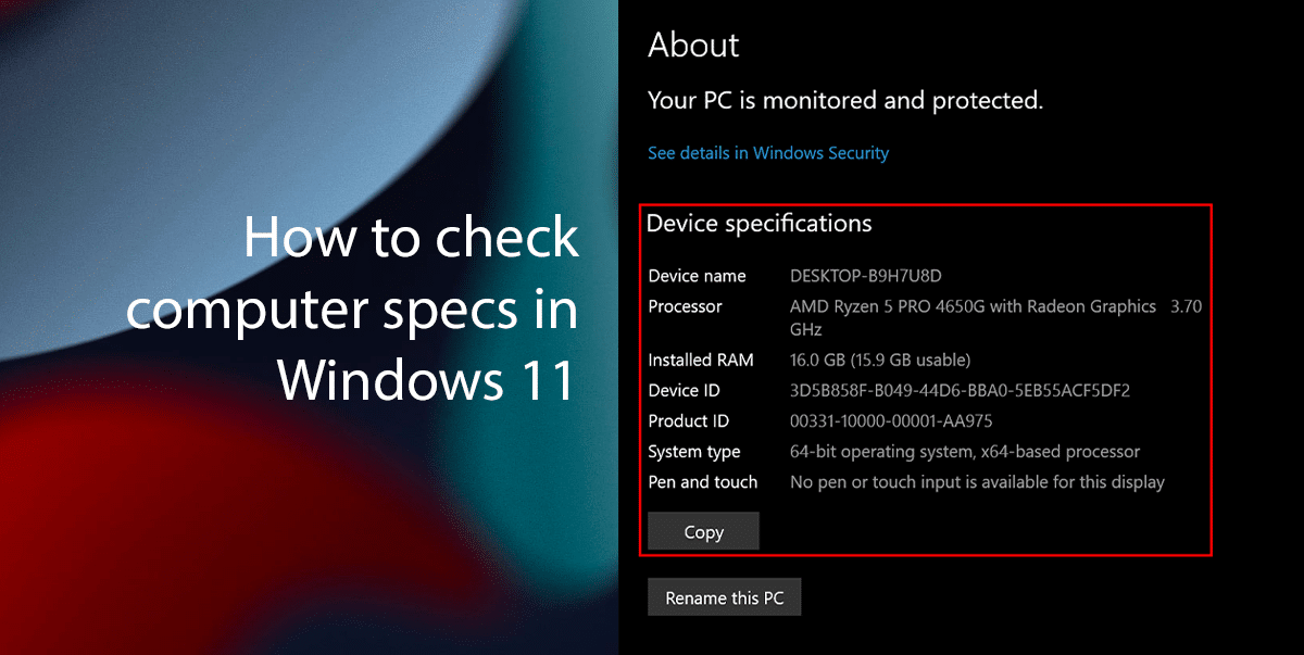 How to check computer specs on Windows 11 5