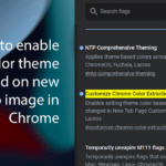 How to enable color theme based on new tab image in Chrome featured