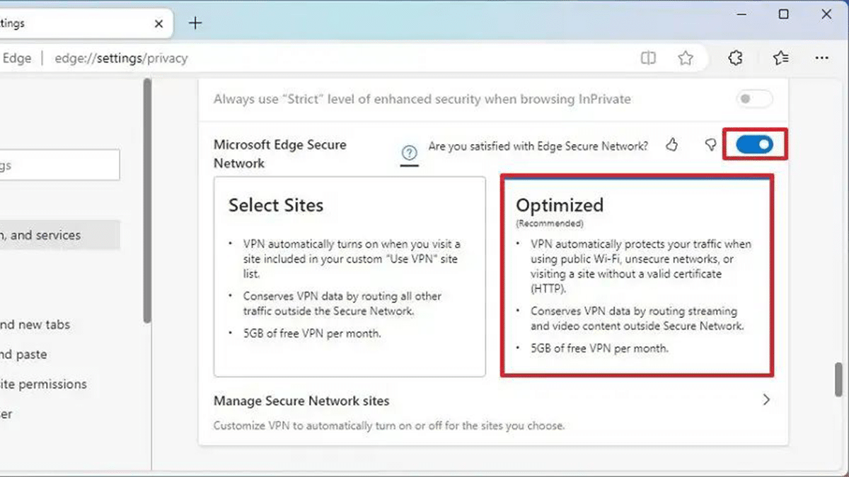 How to enable free VPN in Microsoft Edge in Windows 11 2
