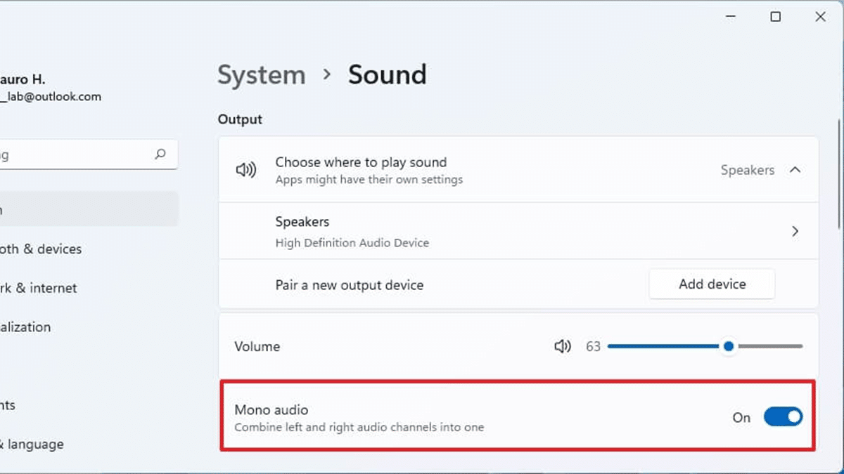 How to enable or disable mono audio in Windows 11 1