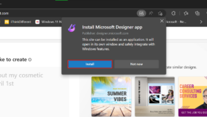 How to install Microsoft Designer as an app on Windows 11
