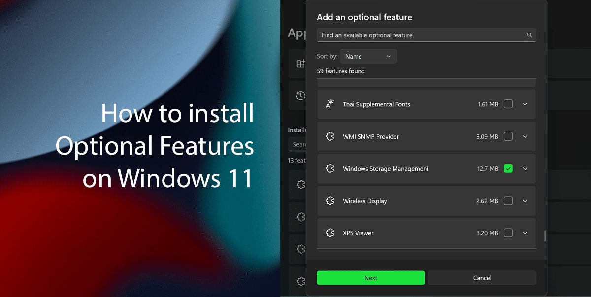 How to install Optional Features on Windows 11 Featured