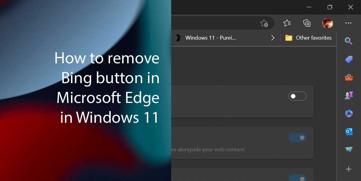 How to remove Bing button in Microsoft Edge in Windows 11 featured