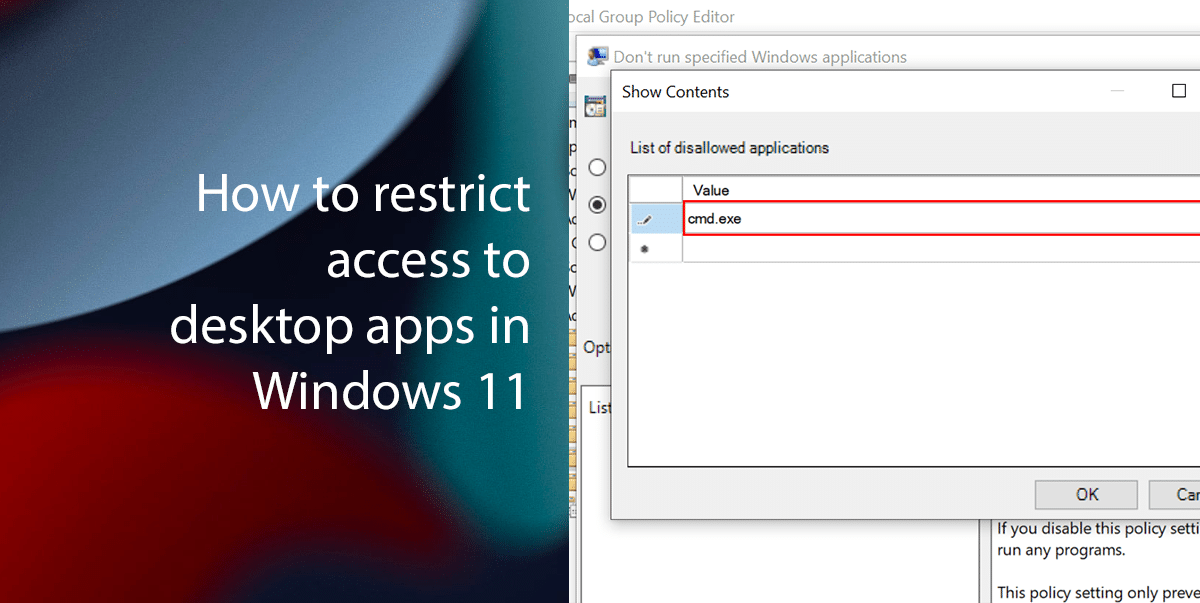 How to restrict access to desktop apps in Windows 11 featured