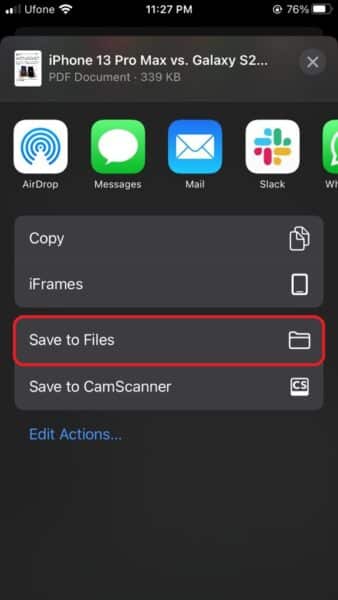 How to save documents as PDFs on iPhone