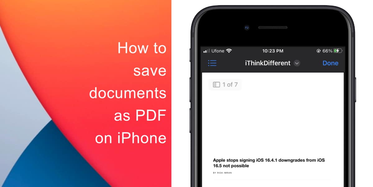 How to save documents as PDF on iPhone