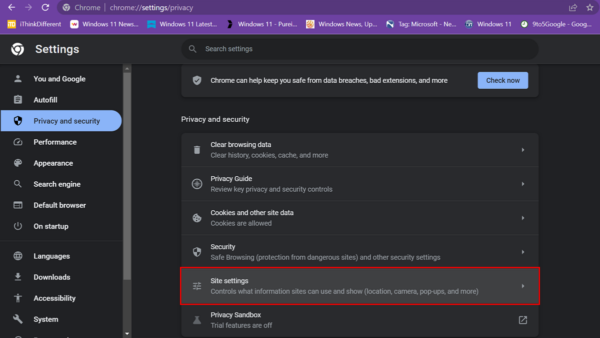 How to turn off notifications in Google Chrome in Windows 11