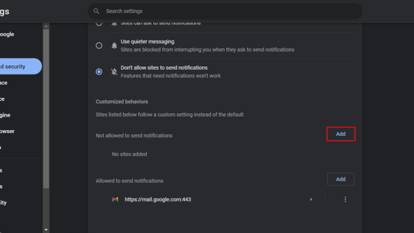 How to turn off notifications in Google Chrome in Windows 11