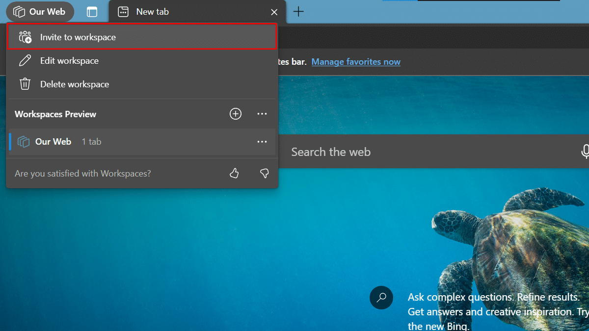 How to use Workspaces to share tabs in Microsoft Edge in Windows 11 3