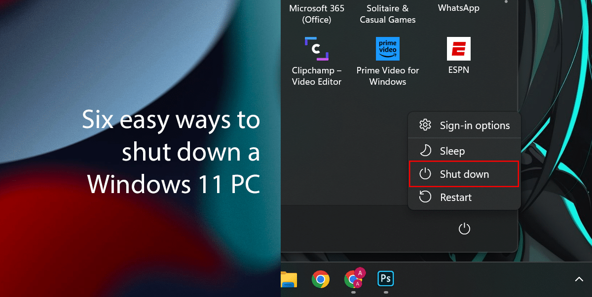 Six easy ways to shut down a Windows 11 PC featured