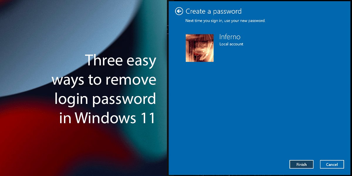 Three easy ways to remove login password in Windows 11 featured