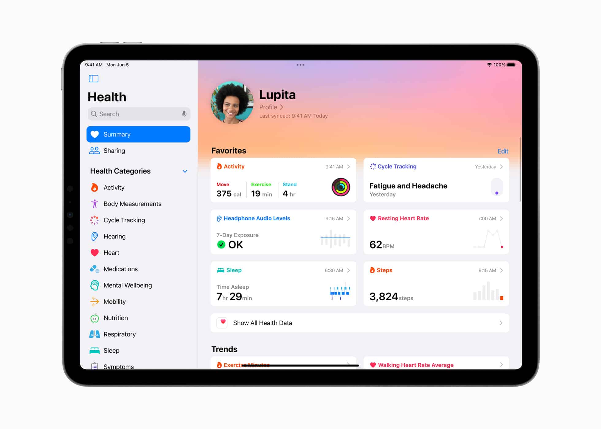 Health app iPad