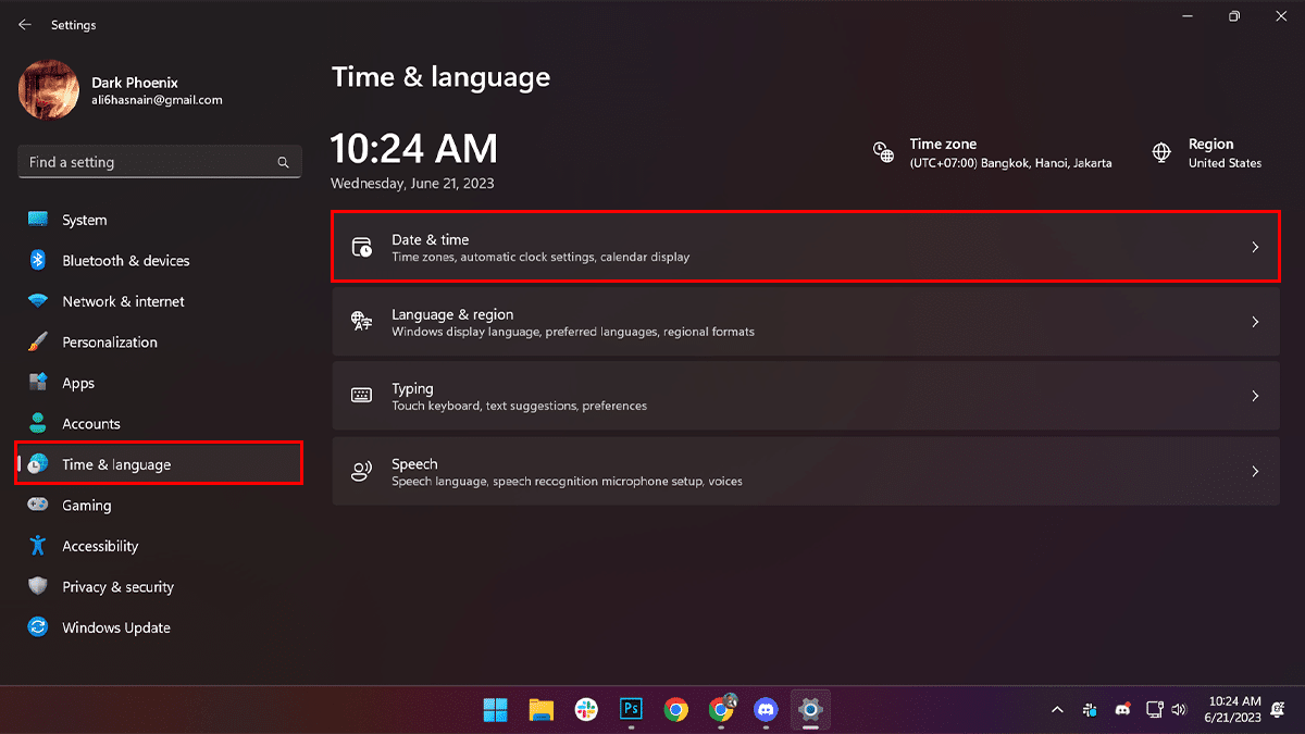 How to change date and time in Windows 11 1