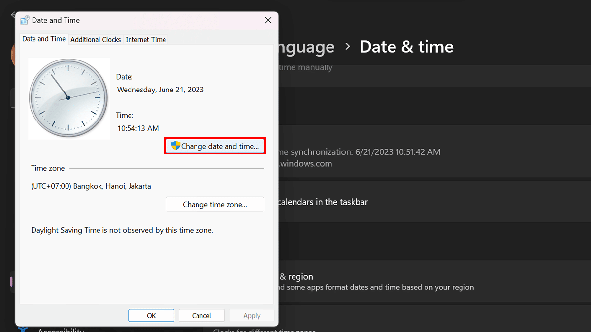 How to change date and time in Windows 11 6