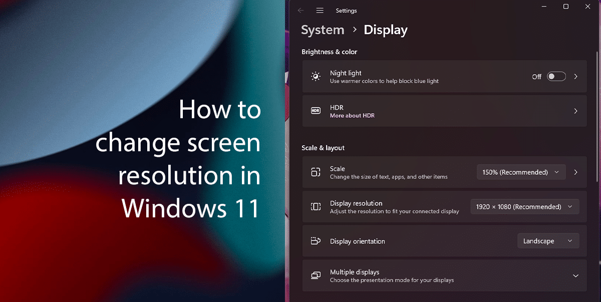 How to change screen resolution in Windows 11 featured