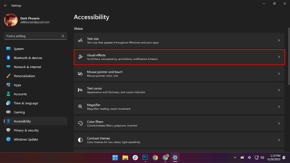 How to disable animation effects in Windows 11 1