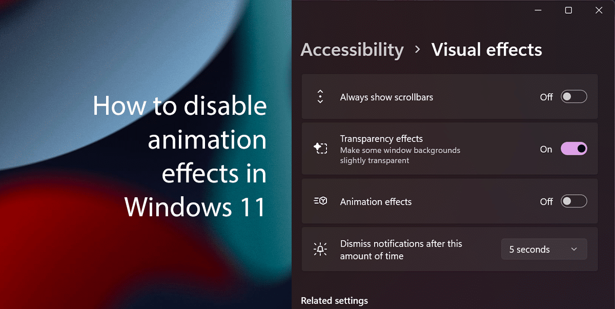 How to disable animation effects in Windows 11 featured