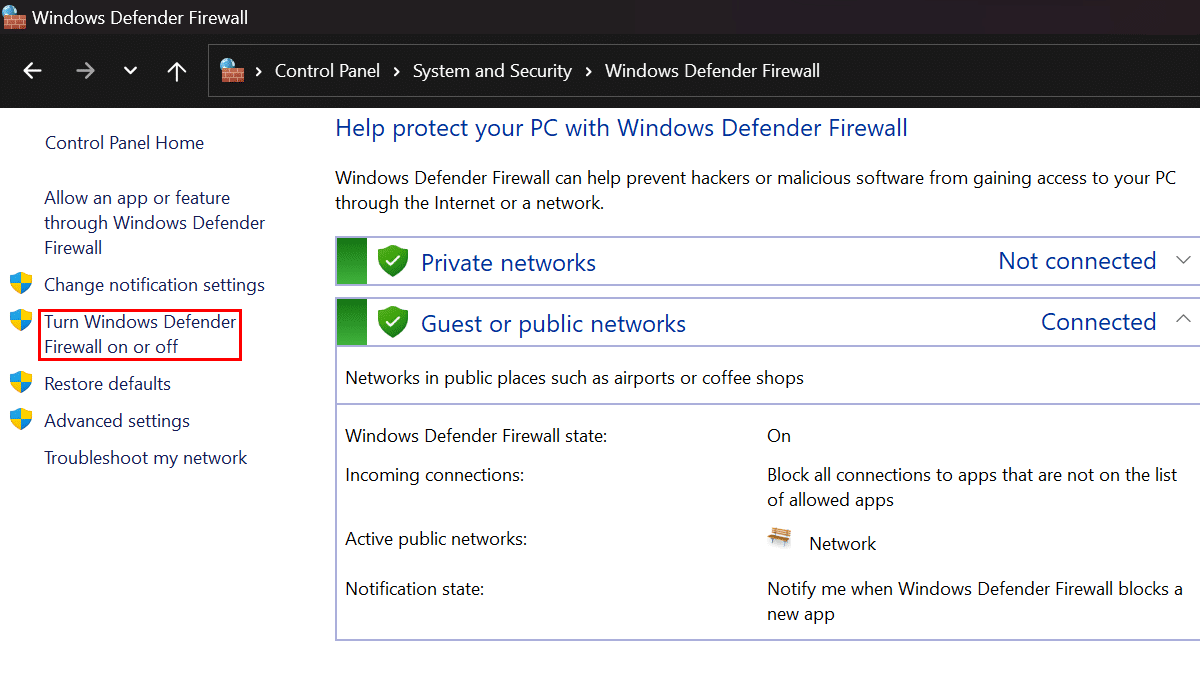 How to disable firewall in Windows 11 7