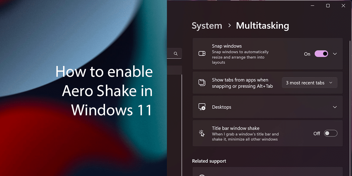 How to enable Aero Shake on Windows 11 featured