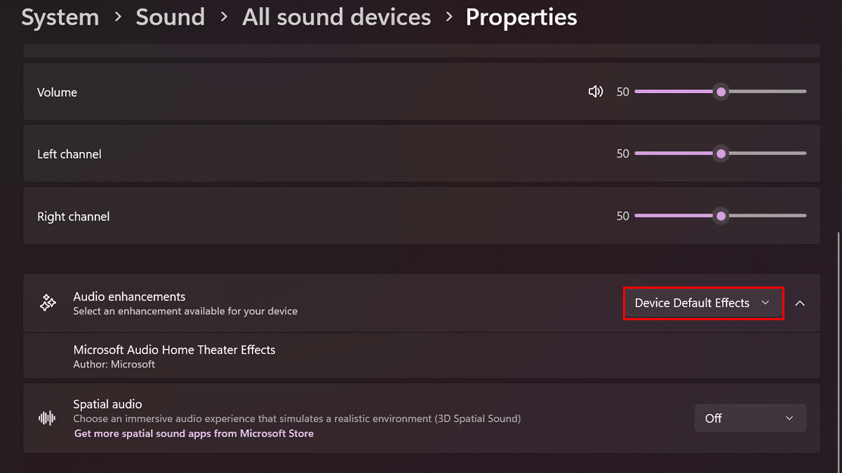 How to enable Audio Enhancements in Windows 11 4