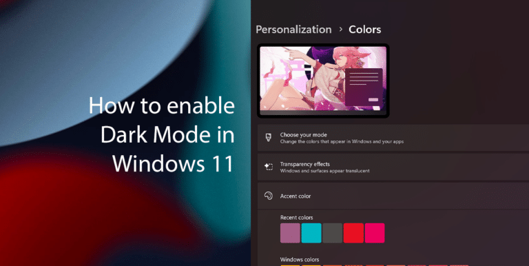 How to enable Dark Mode in Windows 11 featured