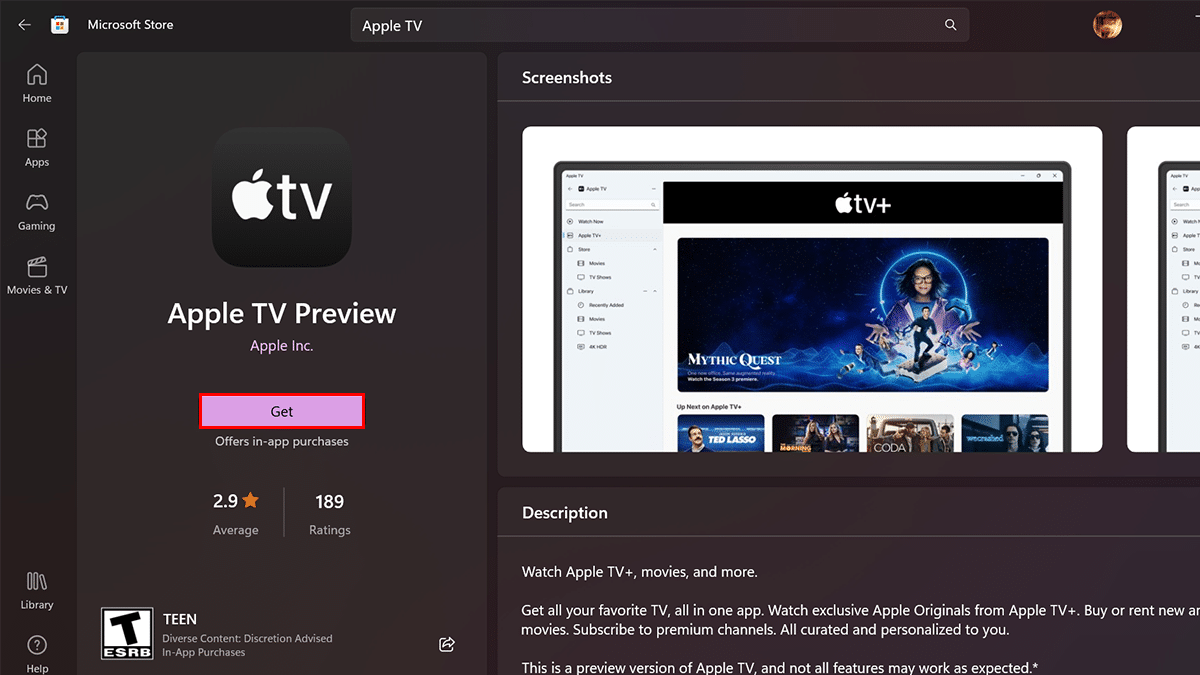How to install Apple TV (official) app in Windows 11 1