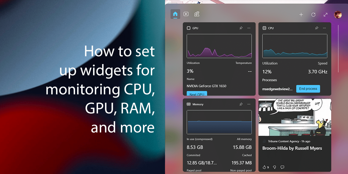 How to set up widgets for monitoring CPU, GPU, RAM, and more featured