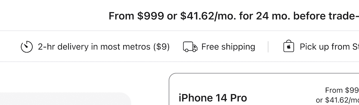 Apple delivery option
