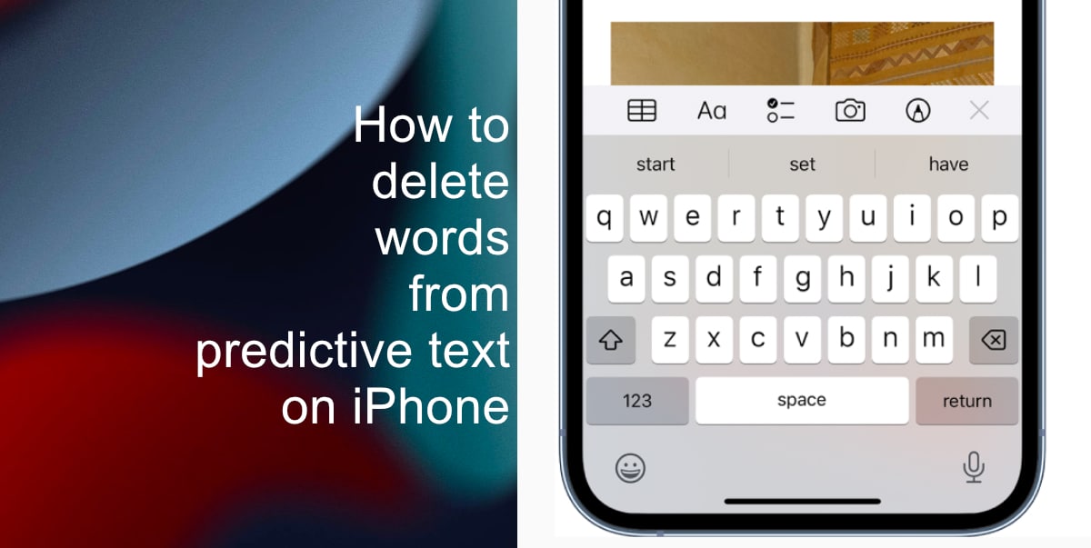 How to delete words from predictive text on iPhone