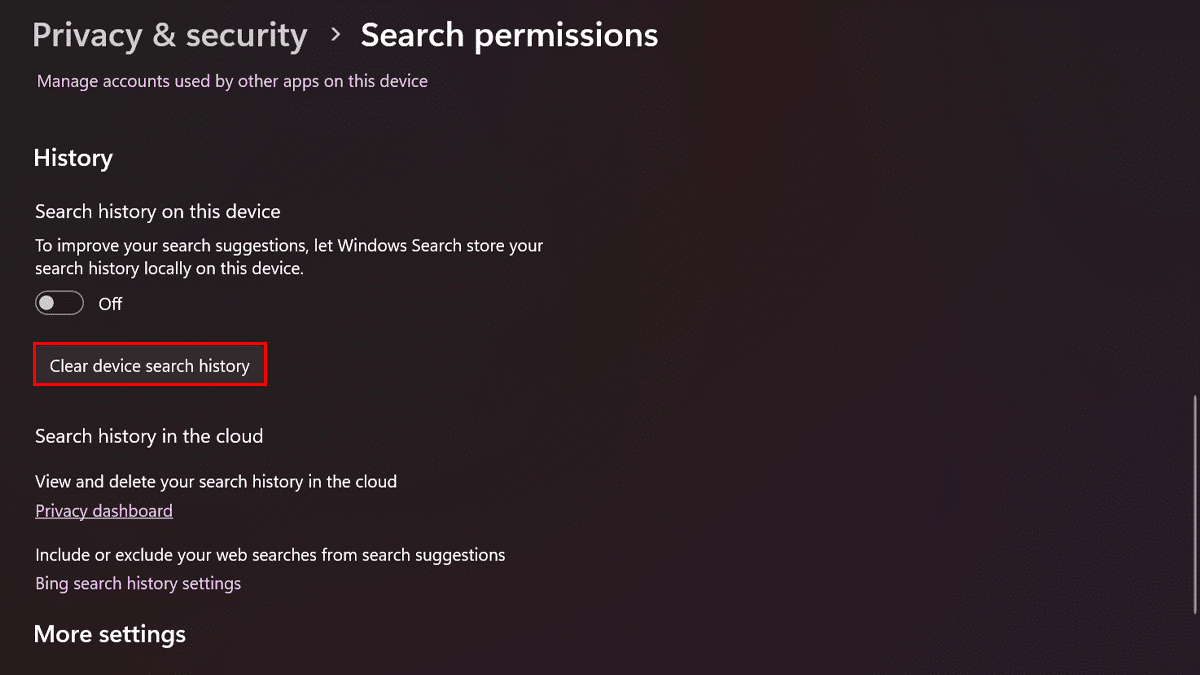 How to disable recent searches in Windows 11 3