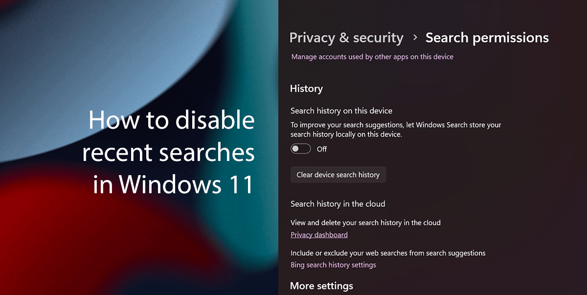 How to disable recent searches in Windows 11 featured