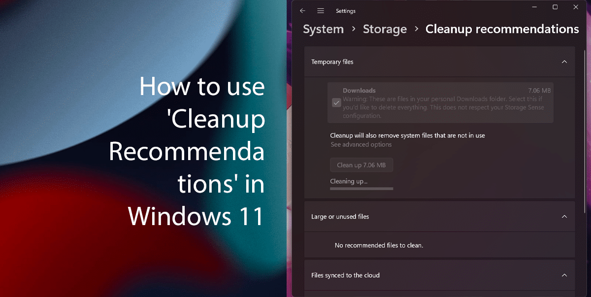 How to use 'Cleanup Recommendations' in Windows 11 featured