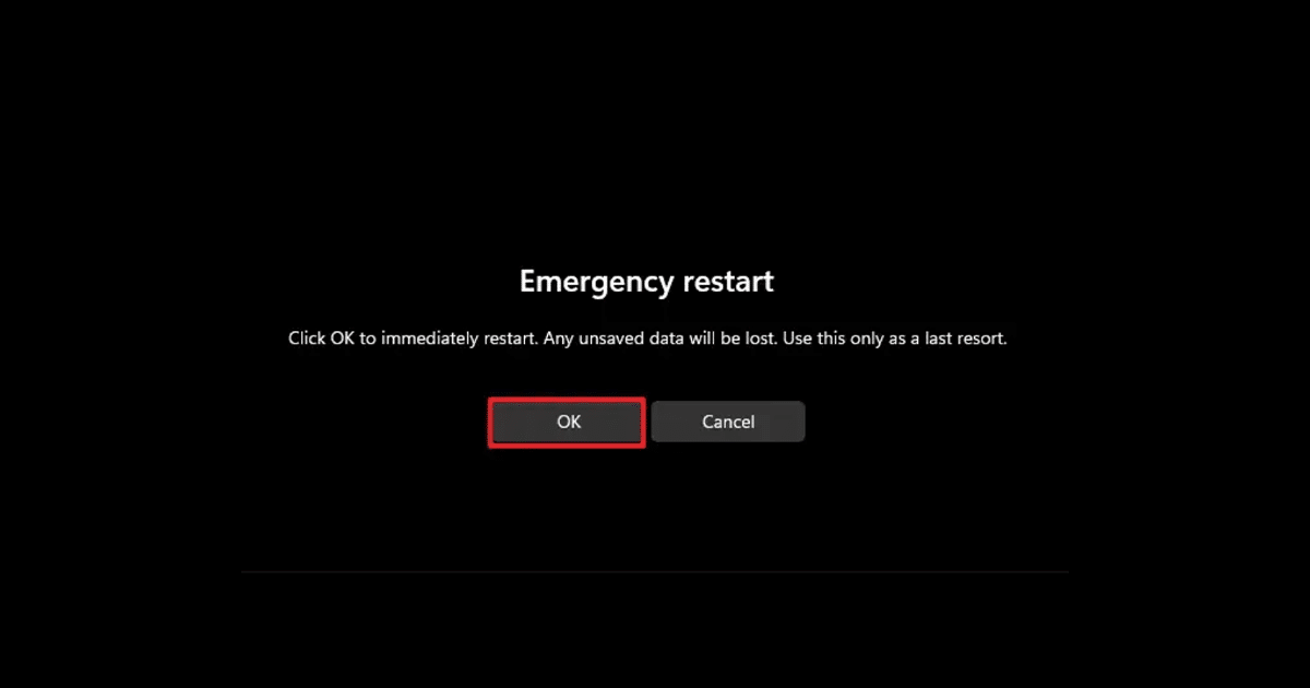 How to use hidden Emergency Restart feature in Windows 11 2