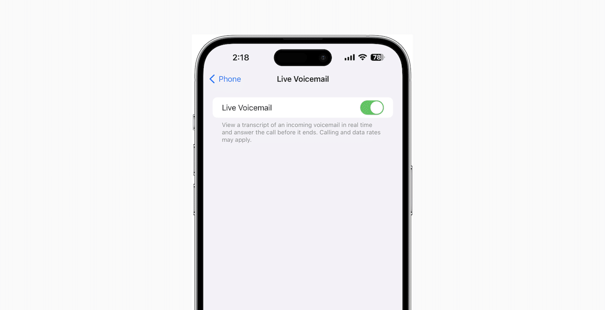 Live voicemail - iOS 17