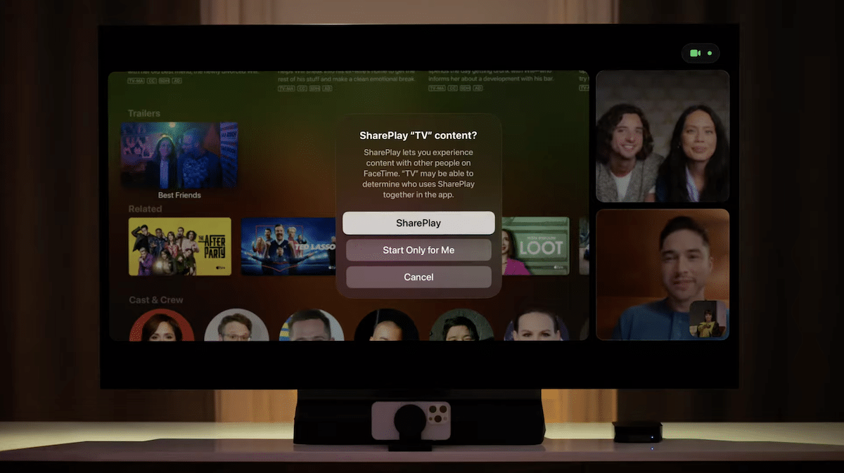 tvOs 17 - FaceTime - Apple TV 4K