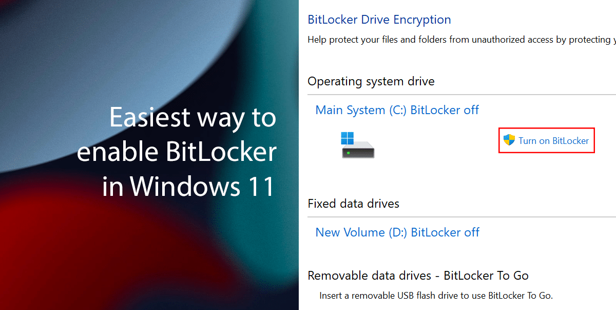 Easiest way to enable BitLocker in Windows 11 featured