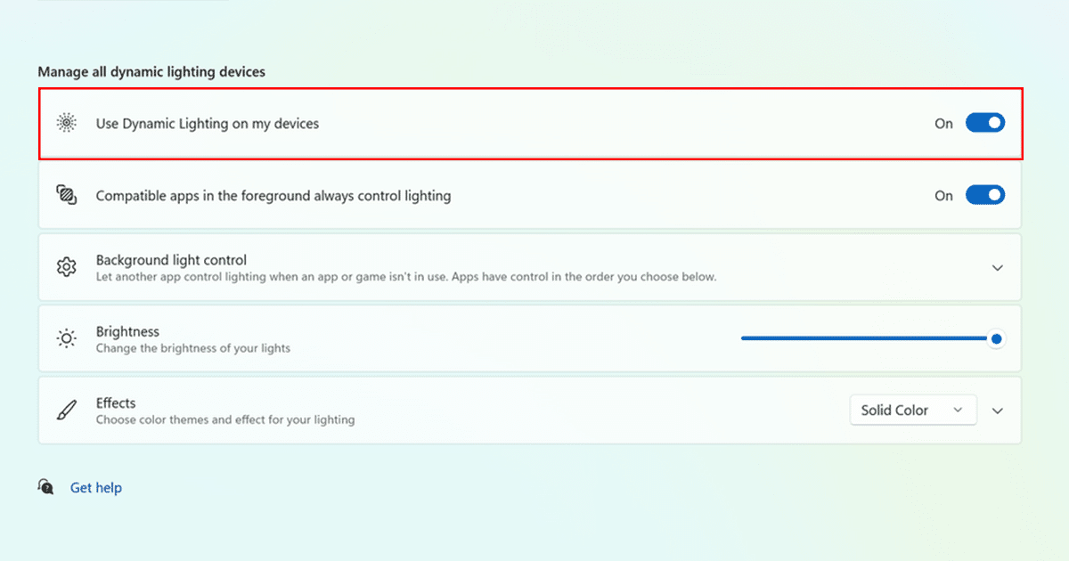 How to enable Dynamic Lighting in Windows 11 2