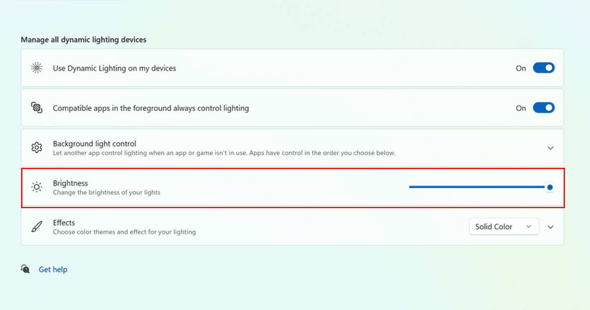 How to enable Dynamic Lighting in Windows 11 3