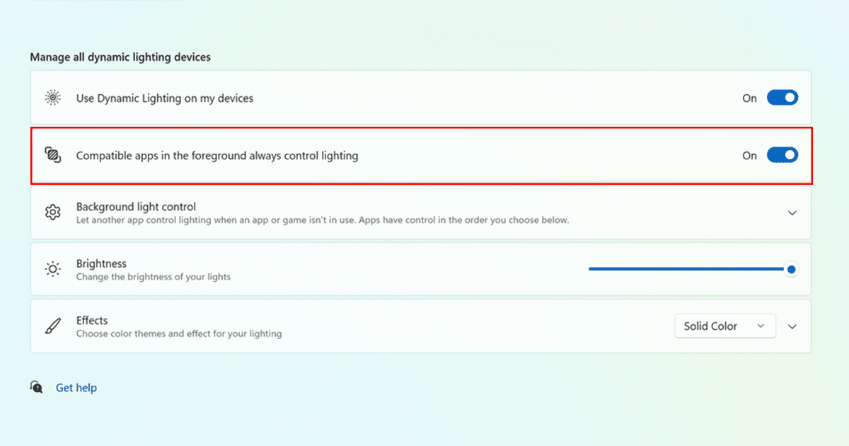 How to enable Dynamic Lighting in Windows 11 4