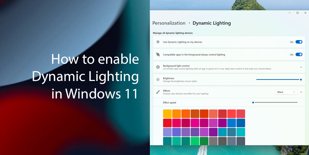 How to enable Dynamic Lighting in Windows 11 featured