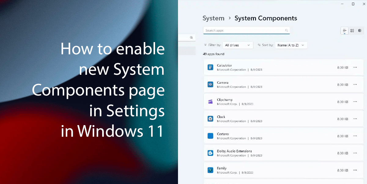 How to enable new System Components page in Settings in Windows 11 featured