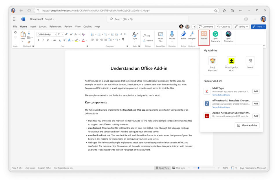 Microsoft Office Quickly-access-add-ins-in-one-unified-place