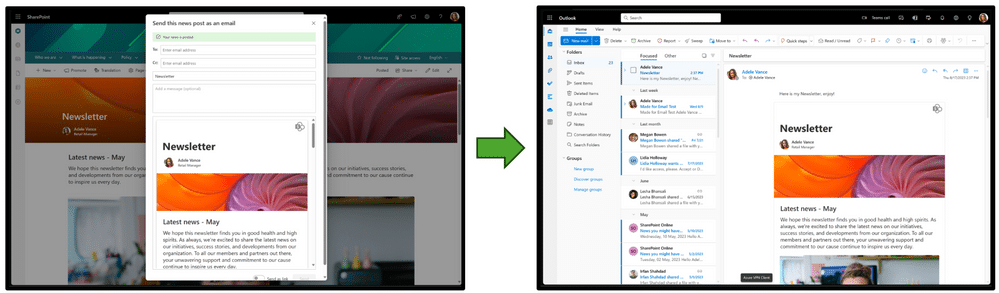 Microsoft brings new feature to SharePoint News for sharing news posts as emails 2