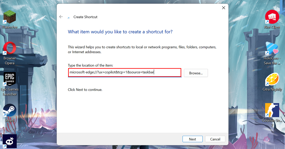 Easiest way to create Windows Copilot desktop shortcut in Windows 11