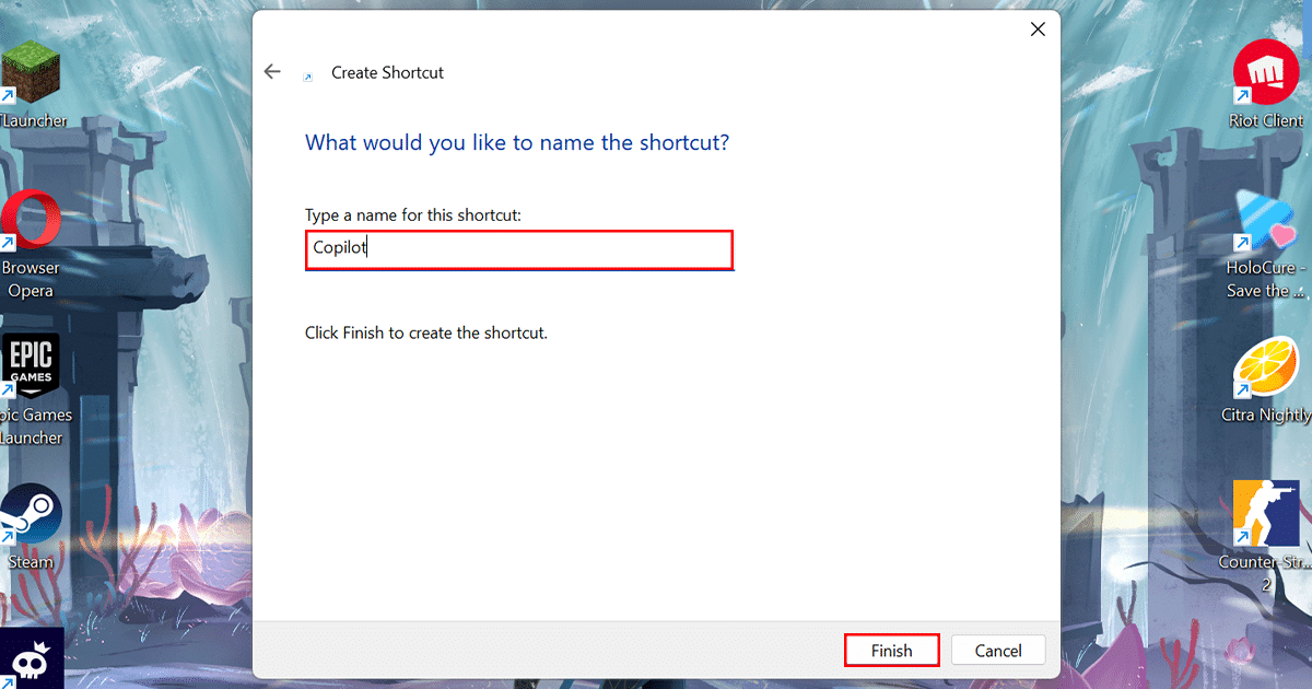 Easiest way to create Windows Copilot desktop shortcut in Windows 11