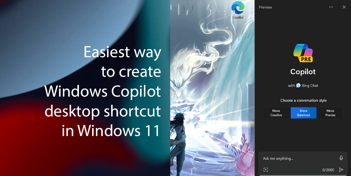 Easiest way to create Windows Copilot desktop shortcut in Windows 11 featured