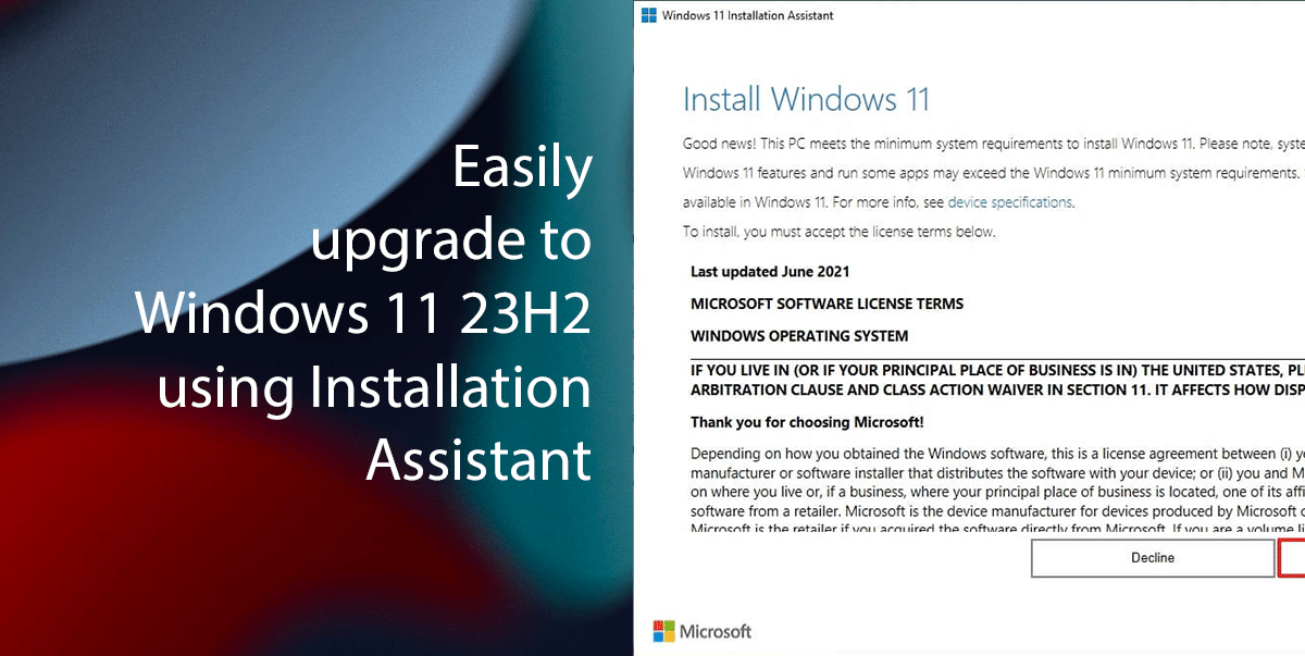 Easily upgrade to Windows 11 23H2 using Installation Assistant featured